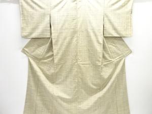 乱れ格子織り出し手織り紬着物